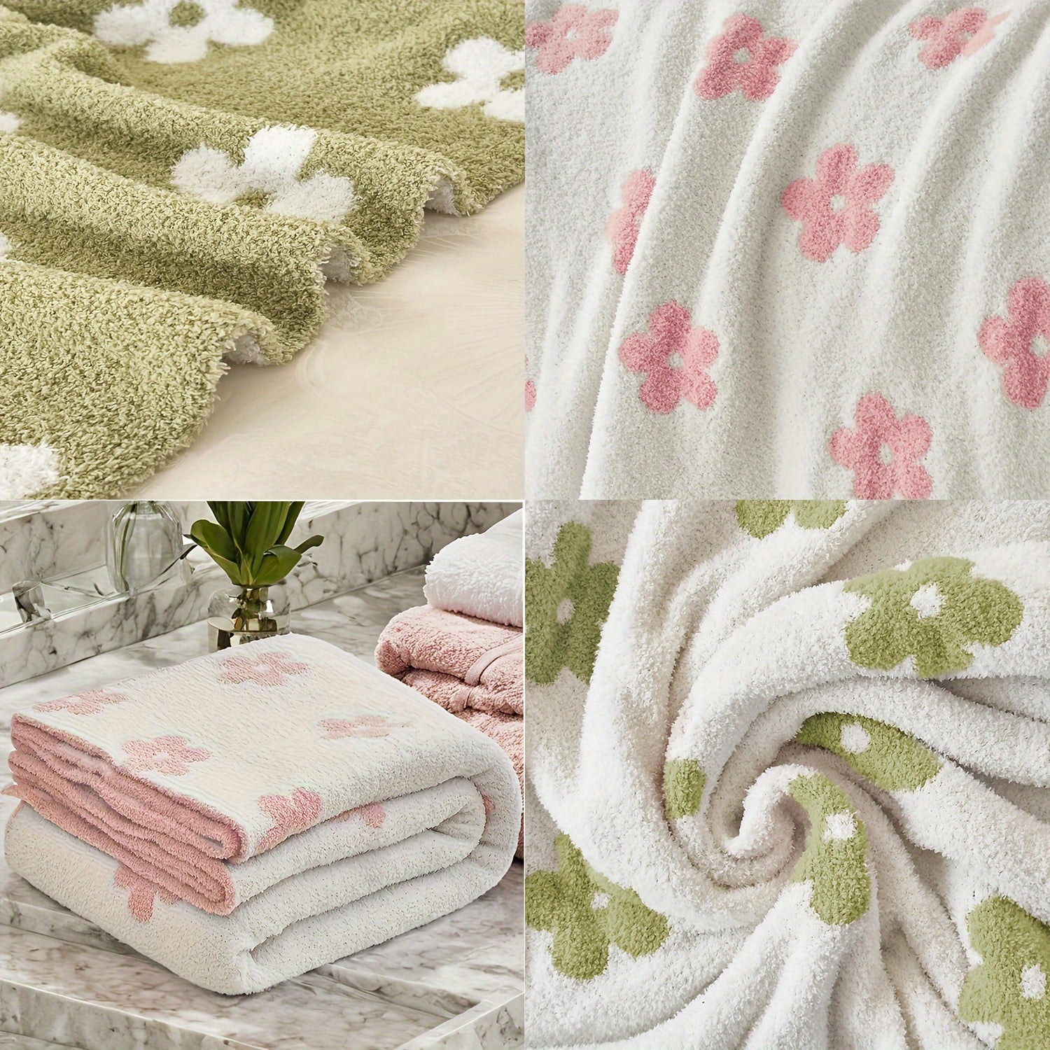 1pc Country-Rustic Style Reversible Microfiber Throw Blanket, 300-350gsm, All-Season Cozy Sunflower Pattern, Lightweight & Multipurpose, Knitted Jacquard Bedding, 50\