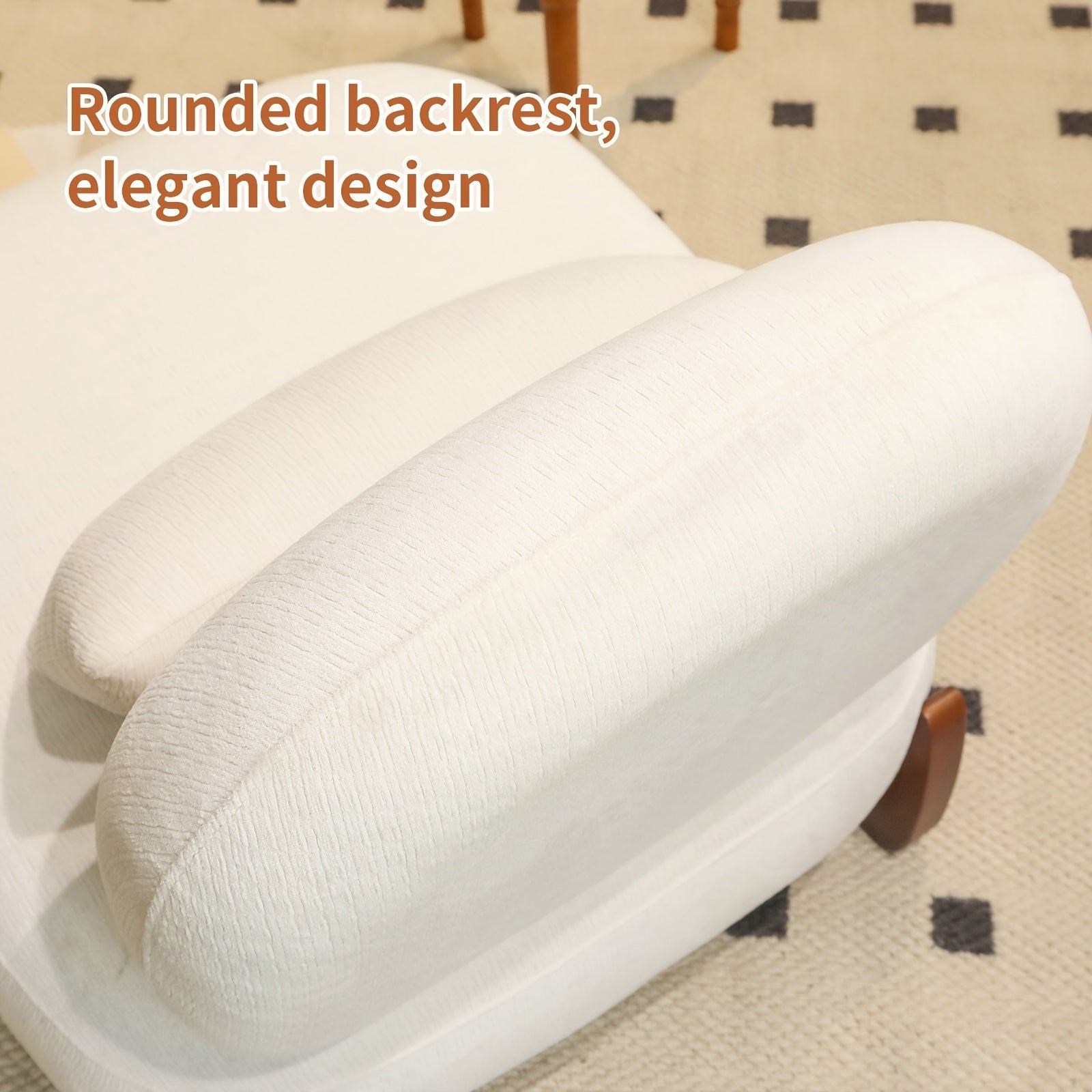 Morden Accent Chair with Solid Wood Legs, Velvet Living Room Chair with Soft Cushion, Cozy Bedroom Chair, Comfy Armless Reading Chair for Apartment, Waiting Room, Balcony