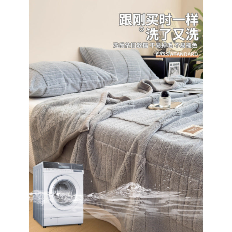 Luxury Heavyweight Yunxi Double-Sided Blanket - Thick - Bedspread with Geometric Jacquard Patterns, Soft Suitable for for Bed Sizes, Modern Bedding for,, Dorm Room