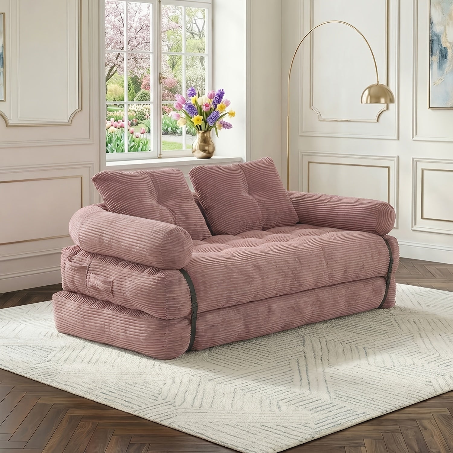 Modern Minimalist Loveseat, Stylish Sofa with High Density Foam, No Assembly, High Elasticity, Ideal for Home Decor, Living Room & Bedroom Furniture