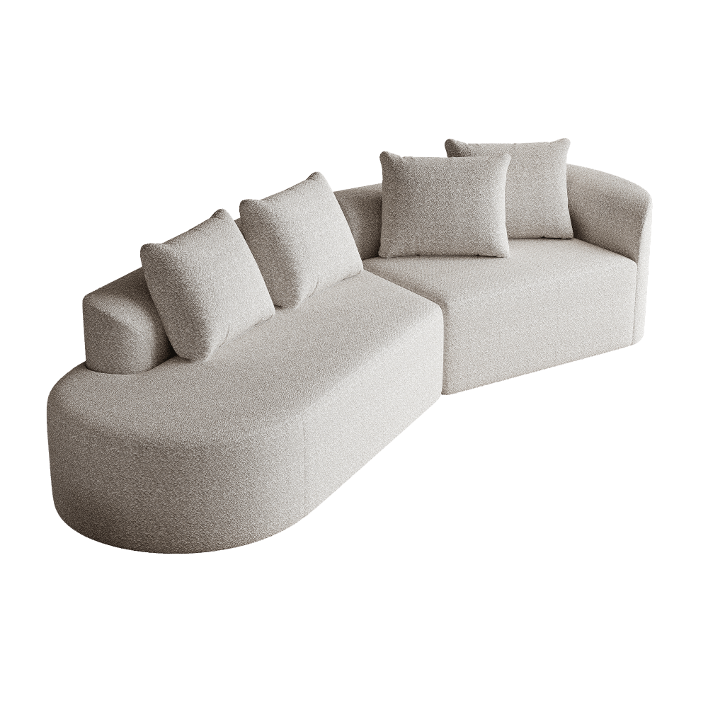 Modern Chenille Sectional Sofa - Oversized 112-Inch Curved Cloud Couch with 4-Seating, Extra-Wide & Deep Seat, Foam-Padded, Easy Assembly (Some steps), Modular Design Suitable for Living Room, Bedroom - No Wood Frame, Assembly Recommended