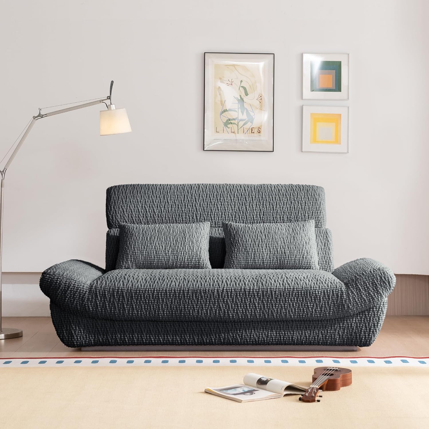 79.5'' Loveseat Sofa, Ultra-High Backrest Design, 2 Seater Boneless Sofa, Comfy Upholstered Sofa Couch, Modern Leisure Living Room Sofa