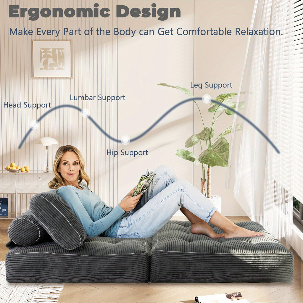 Folding Sofa Bed, Convertible Sleeper Chair for Adults, Folding Sofa Bed Foam Filling Couch with Pillow, Sleeper Chairs Single Size Floor Mattress