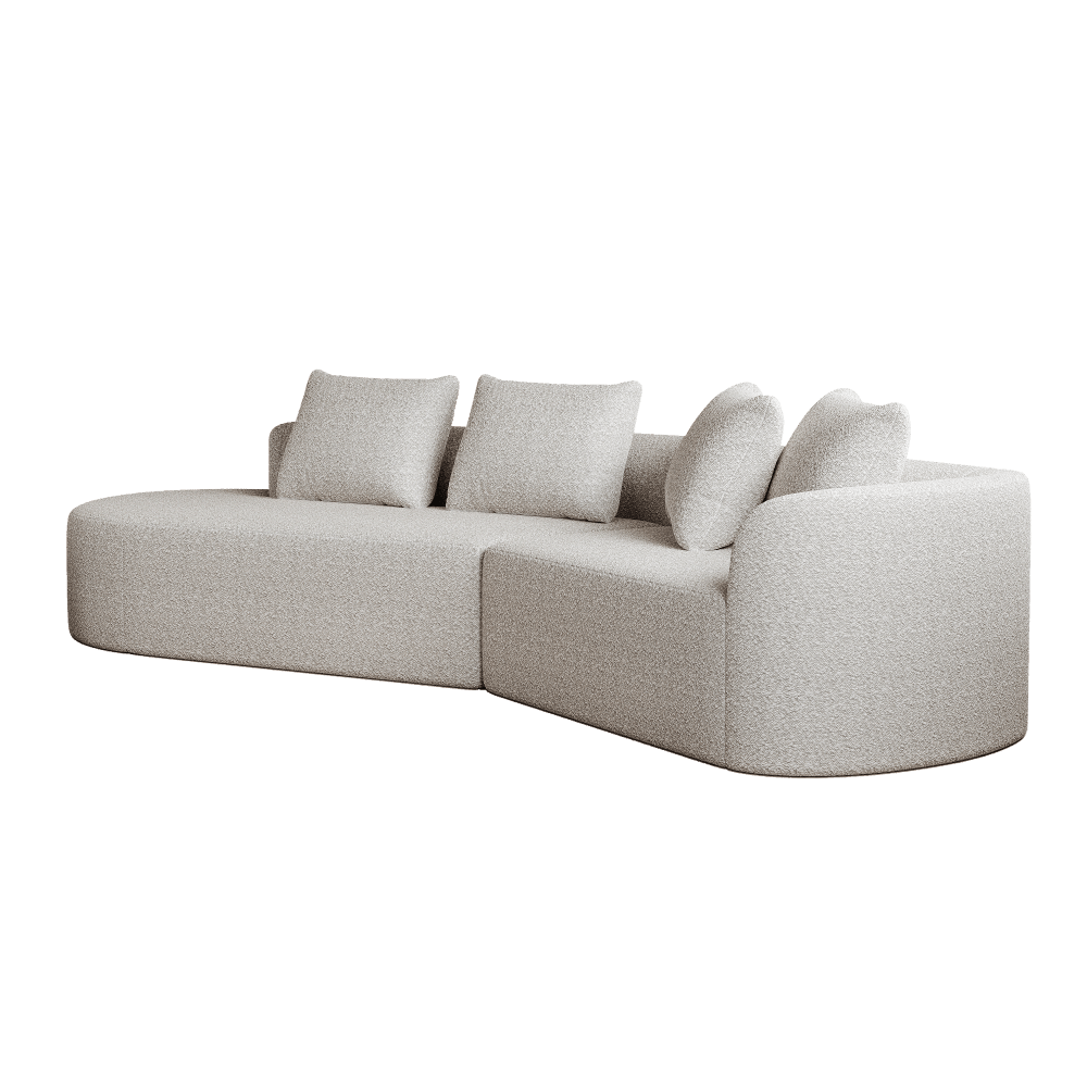 Modern Chenille Sectional Sofa - Oversized 112-Inch Curved Cloud Couch with 4-Seating, Extra-Wide & Deep Seat, Foam-Padded, Easy Assembly (Some steps), Modular Design Suitable for Living Room, Bedroom - No Wood Frame, Assembly Recommended