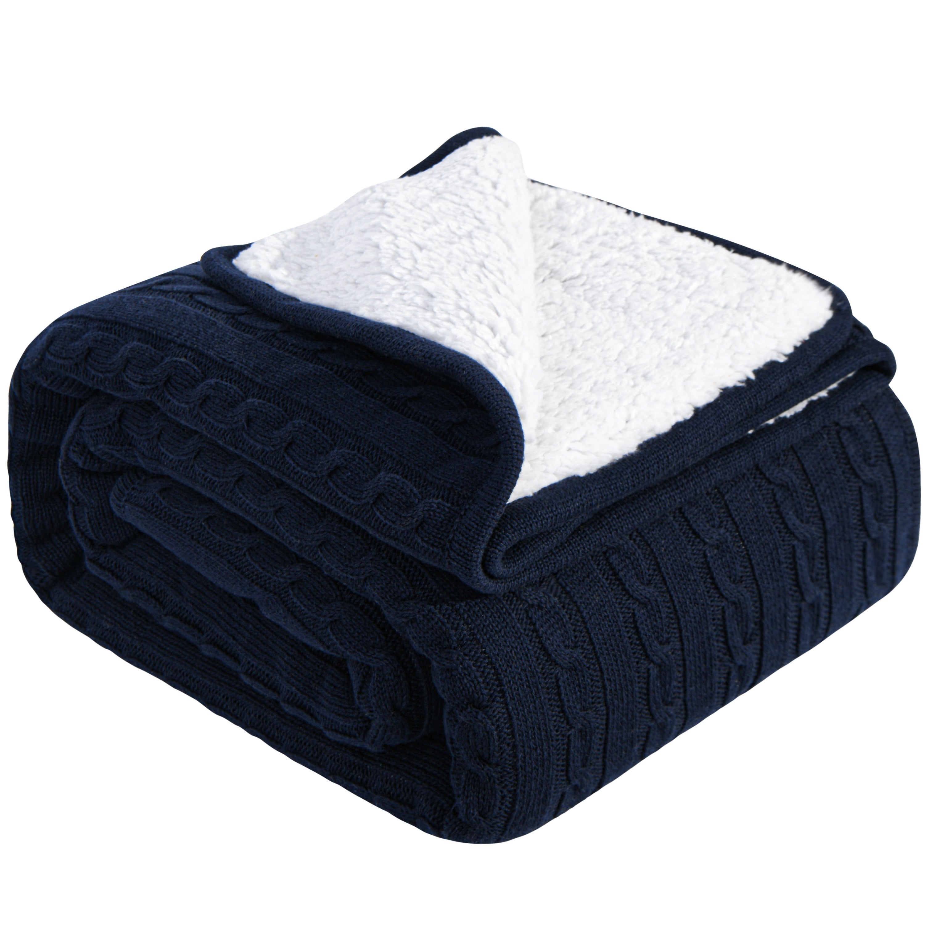Ultra-Soft Thickened Cable Knit Throw Blanket - Multi-Purpose Warm Fleece Knitted Throw For Bed, Sofa, Travel & Air Conditioning - Skin-Friendly, Extra Cozy, Machine Washable, Comfortable Home Decor