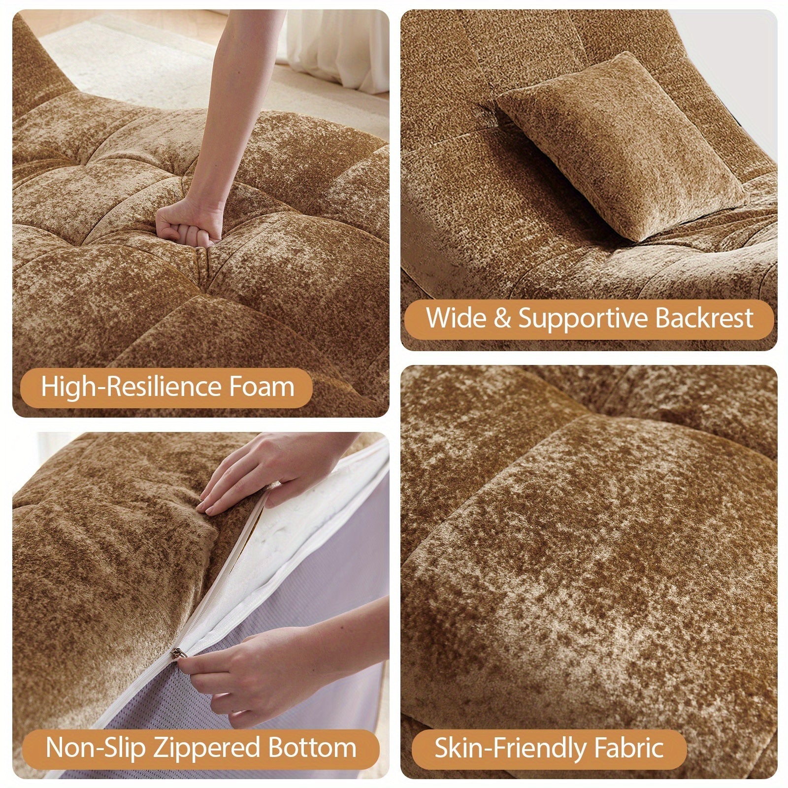 A Single Seat Sofa Designed for Yoga And Relaxation, Featuring an Armless Platform Style. This Easy, Comfortable Sofa Is Perfect for Floor Use And Is Ideal for Reading And Leisure Activities. It Comes with Integrated Compression Sponge for Added Com