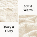 WERVITY Cozy Bliss Faux Fur Throw Blanket for Couch, Fuzzy Soft Plush Thick Warm Fluffy Reversible Wave Textured Blanket for Sofa Bedroom Living Room, 40 * 60 Inches Cream White
