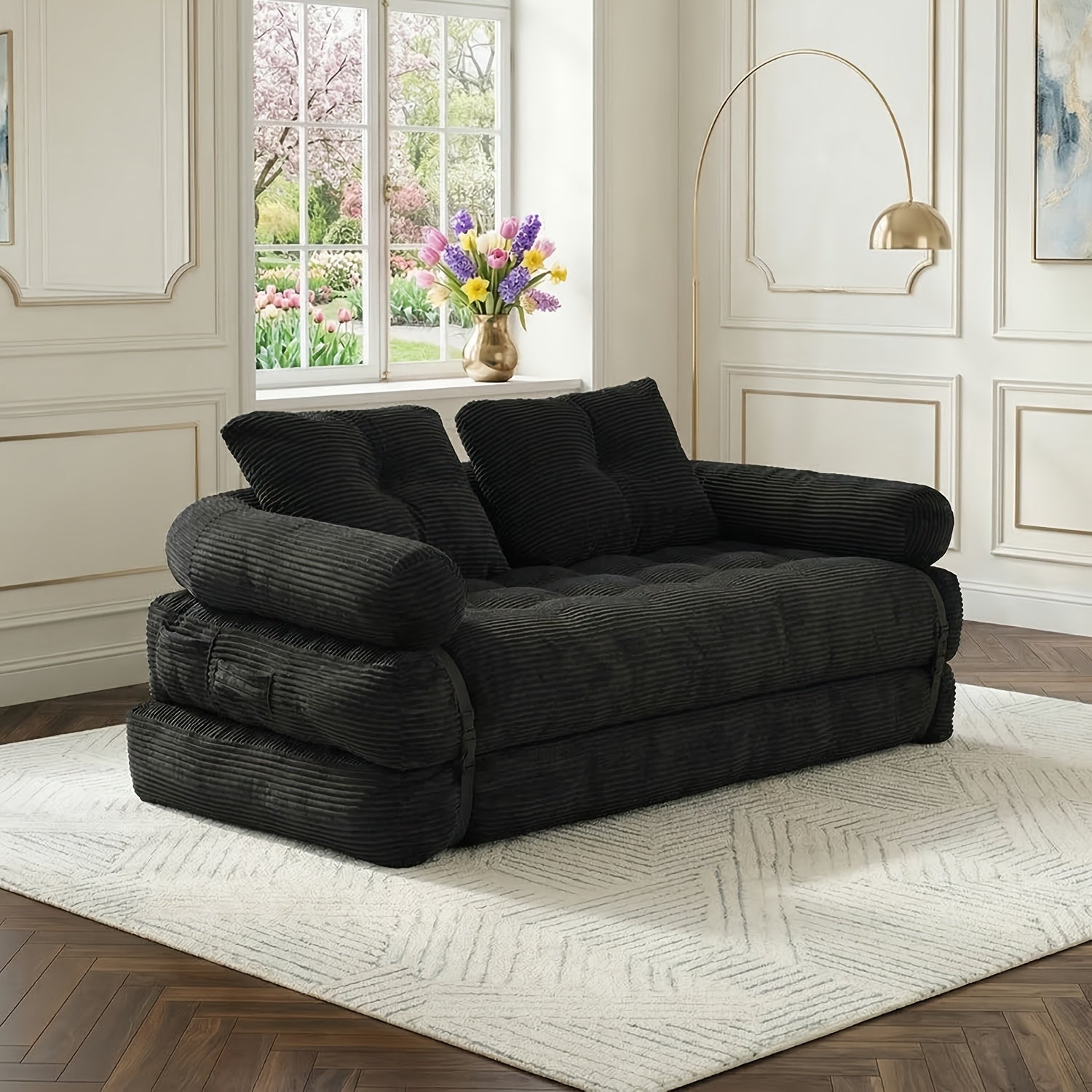 Modern Minimalist Loveseat, Stylish Sofa with High Density Foam, No Assembly, High Elasticity, Ideal for Home Decor, Living Room & Bedroom Furniture