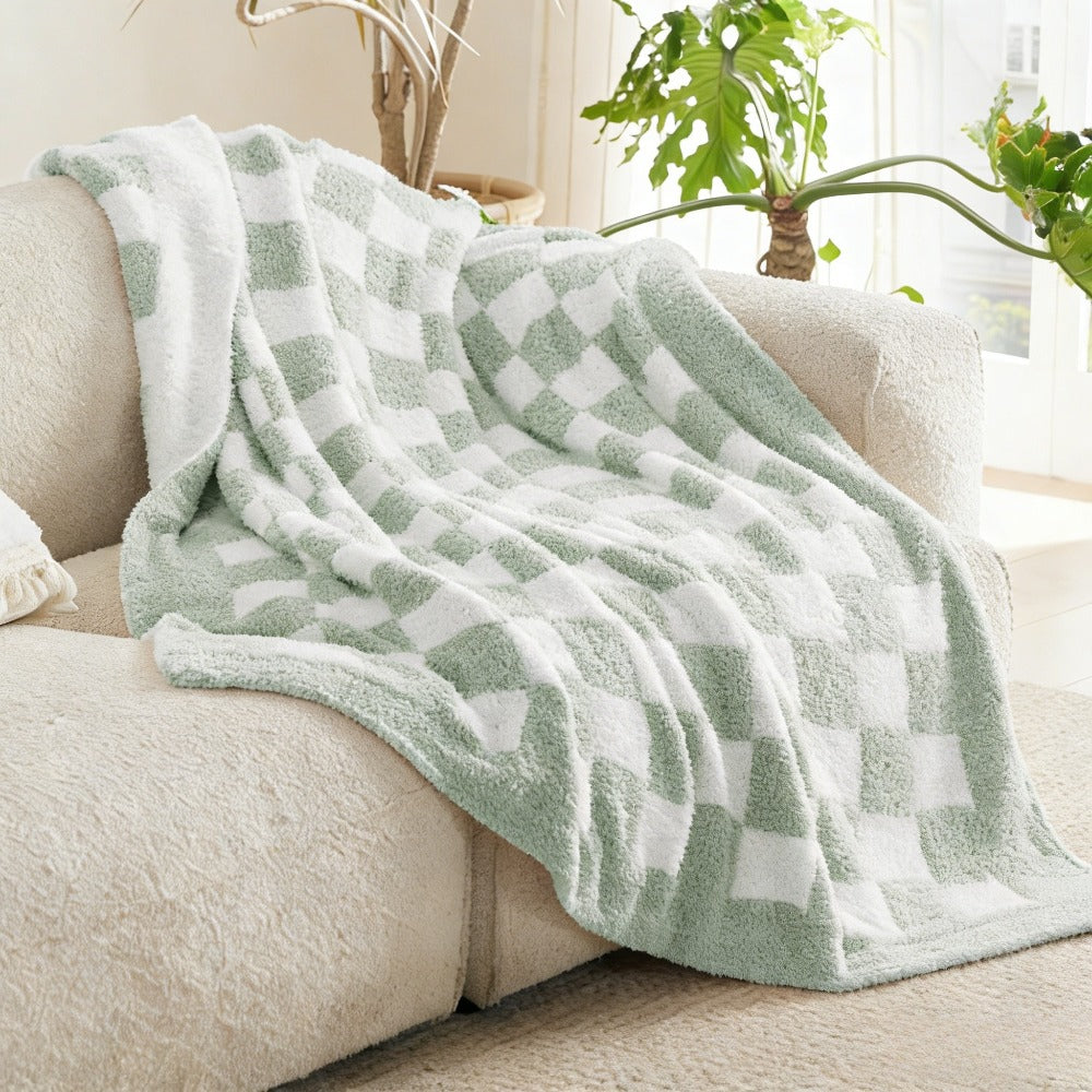 Wervity Thickened Plaid Flannel Blanket, 2-Sided Soft Reversible Throw for Adults, Multi-Use for Nap Office Camping Travel, Cozy Couch Sofa Pet Blanket, All Season Gift for Women Men