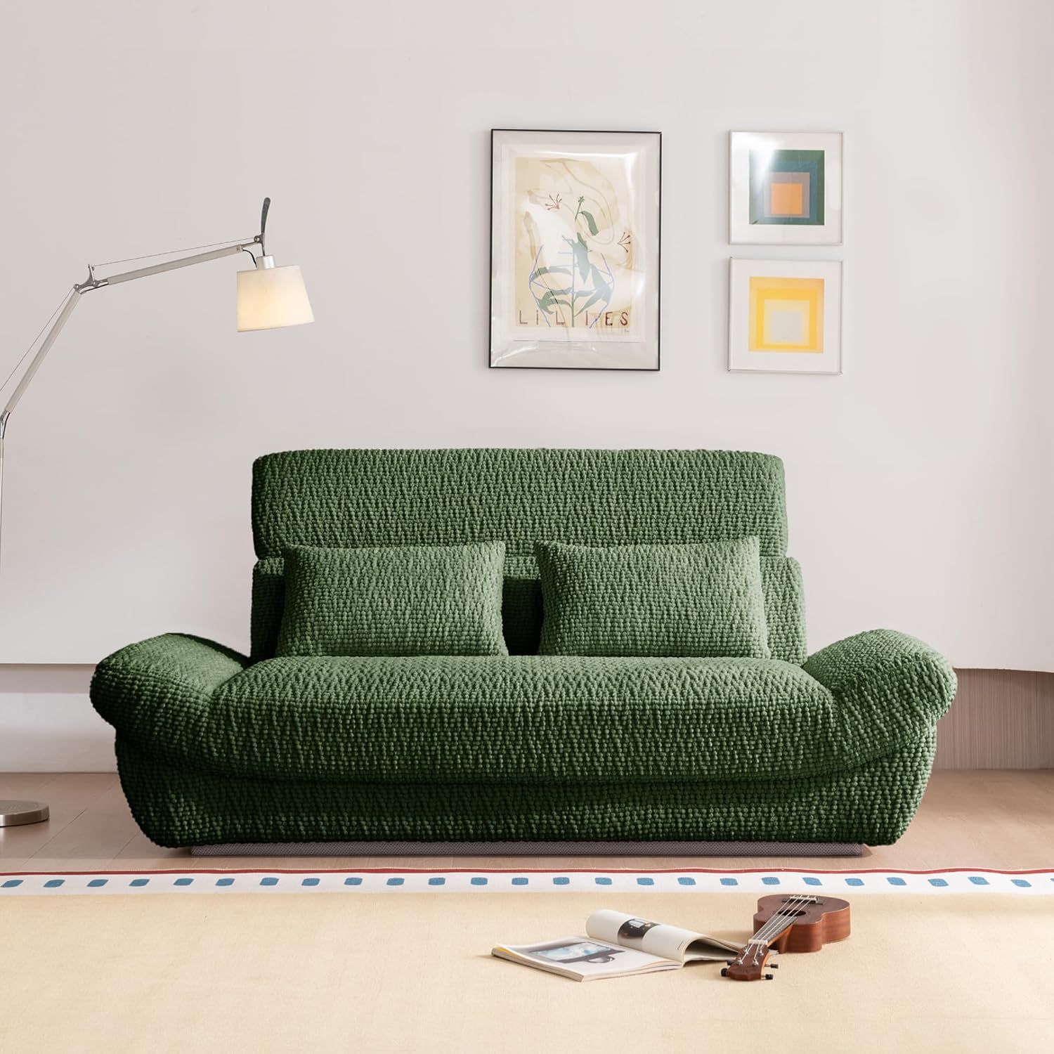 79.5'' Loveseat Sofa, Ultra-High Backrest Design, 2 Seater Boneless Sofa, Comfy Upholstered Sofa Couch, Modern Leisure Living Room Sofa