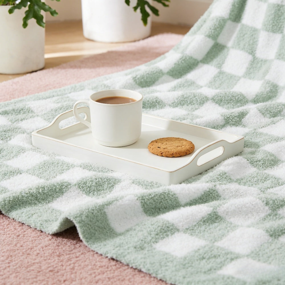 Wervity Thickened Plaid Flannel Blanket, 2-Sided Soft Reversible Throw for Adults, Multi-Use for Nap Office Camping Travel, Cozy Couch Sofa Pet Blanket, All Season Gift for Women Men