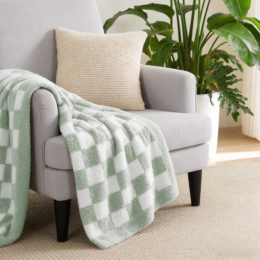 Wervity Thickened Plaid Flannel Blanket, 2-Sided Soft Reversible Throw for Adults, Multi-Use for Nap Office Camping Travel, Cozy Couch Sofa Pet Blanket, All Season Gift for Women Men