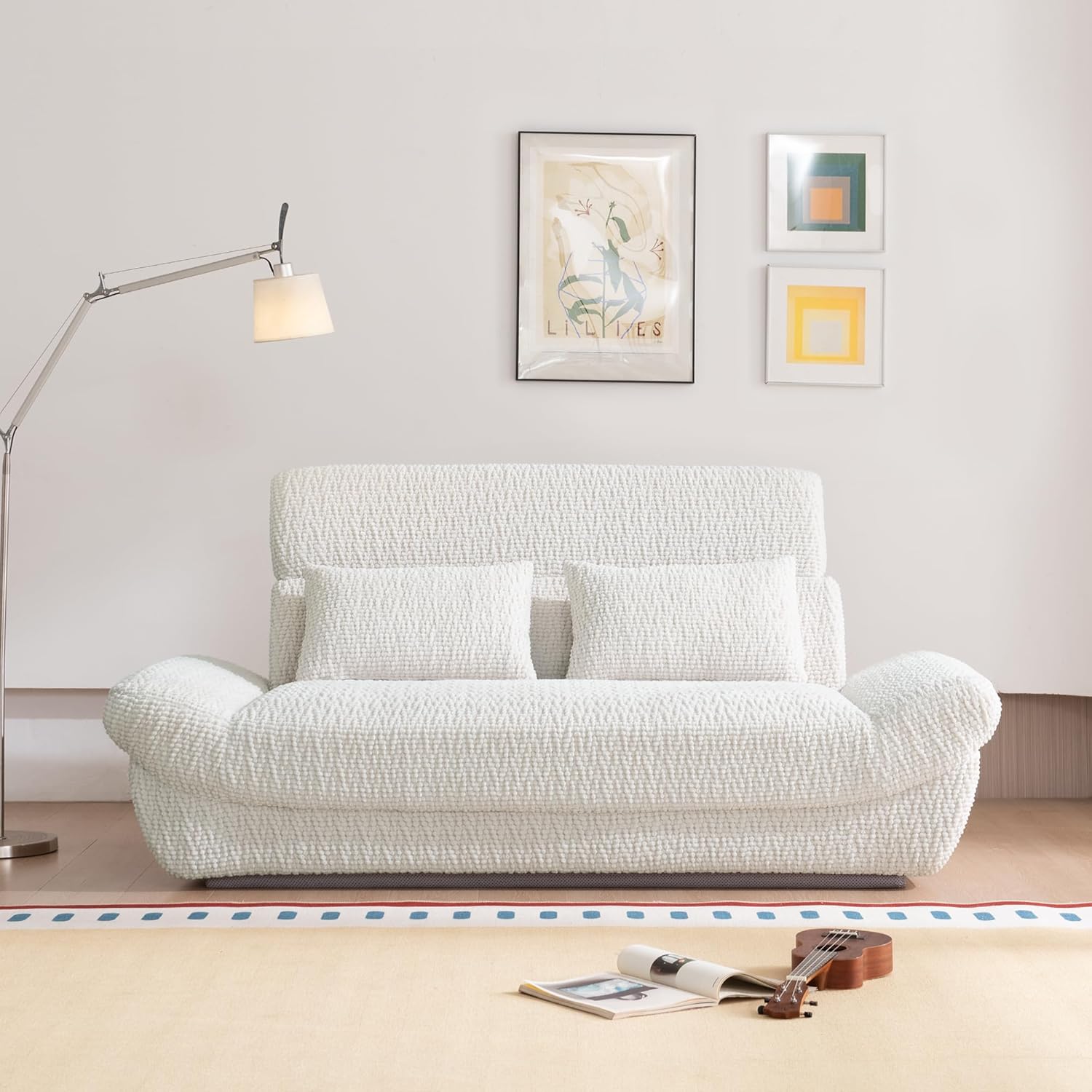 79.5'' Loveseat Sofa, Ultra-High Backrest Design, 2 Seater Boneless Sofa, Comfy Upholstered Sofa Couch, Modern Leisure Living Room Sofa