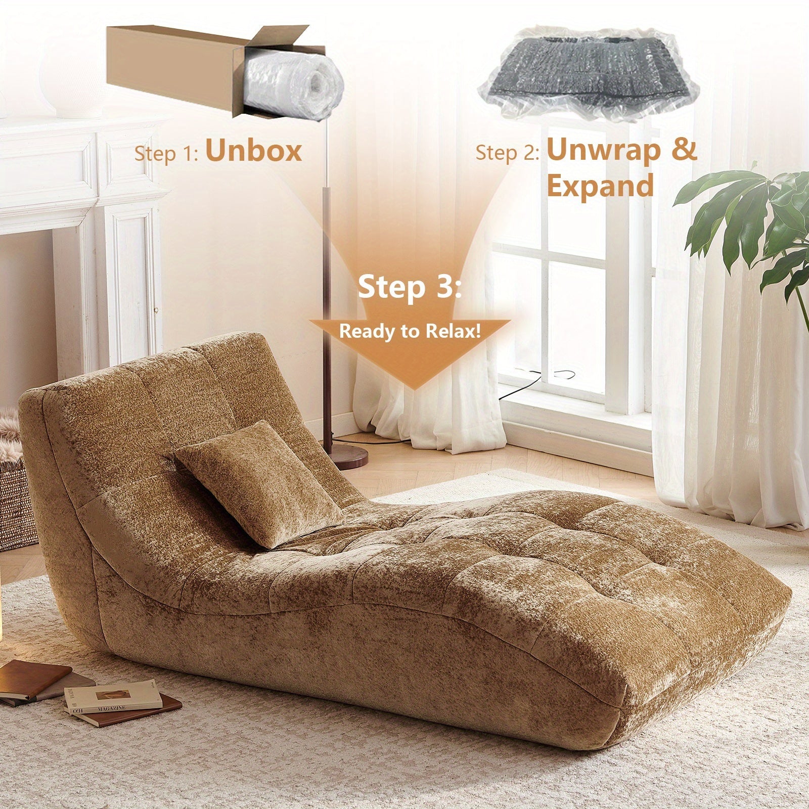 A Single Seat Sofa Designed for Yoga And Relaxation, Featuring an Armless Platform Style. This Easy, Comfortable Sofa Is Perfect for Floor Use And Is Ideal for Reading And Leisure Activities. It Comes with Integrated Compression Sponge for Added Com