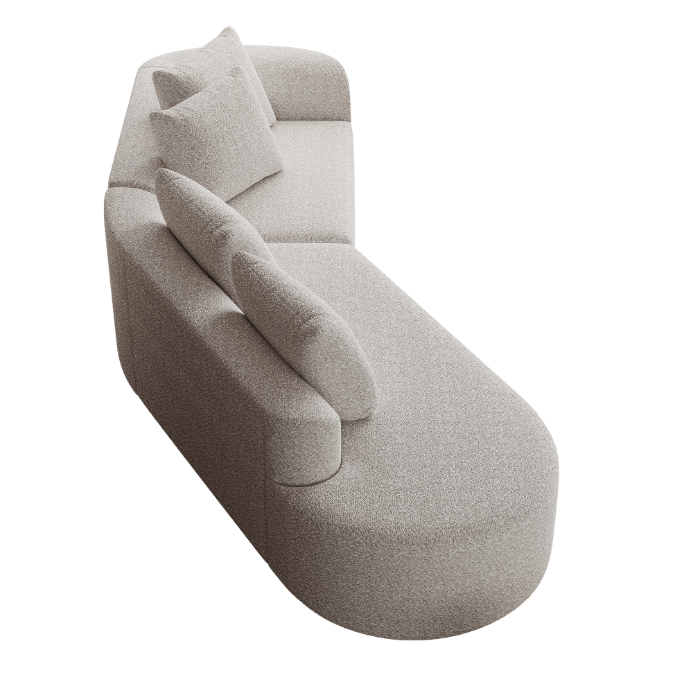 Modern Chenille Sectional Sofa - Oversized 112-Inch Curved Cloud Couch with 4-Seating, Extra-Wide & Deep Seat, Foam-Padded, Easy Assembly (Some steps), Modular Design Suitable for Living Room, Bedroom - No Wood Frame, Assembly Recommended