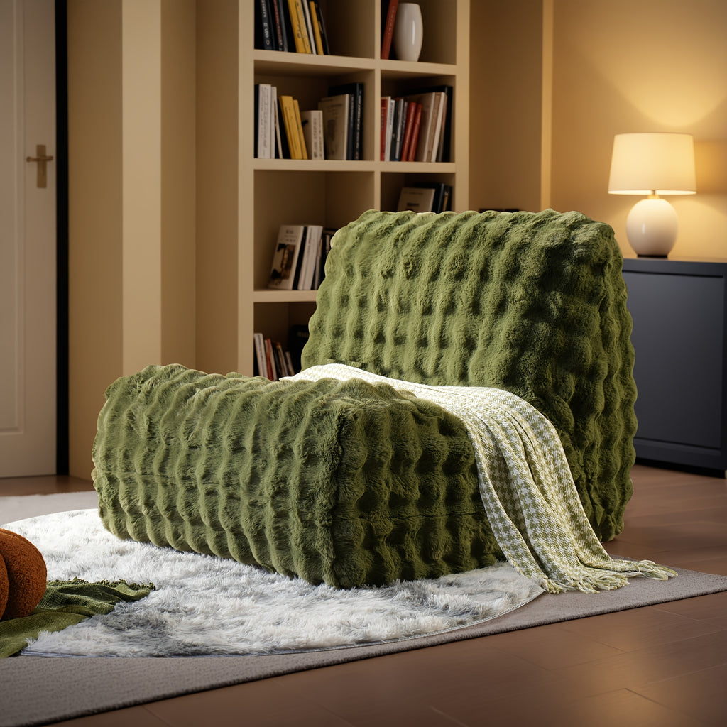 Ultra Soft Lazy Sofa Chair - Bean Bag Chair for Adults, Comfortable Plush Cloud Lounger Chair with Skin-Friendly Fabric, Soft Sponge, Anti-Slip Bottom, Nordic Minimalist Design Leisure Chair for Living Room, Bedroom, Apartment