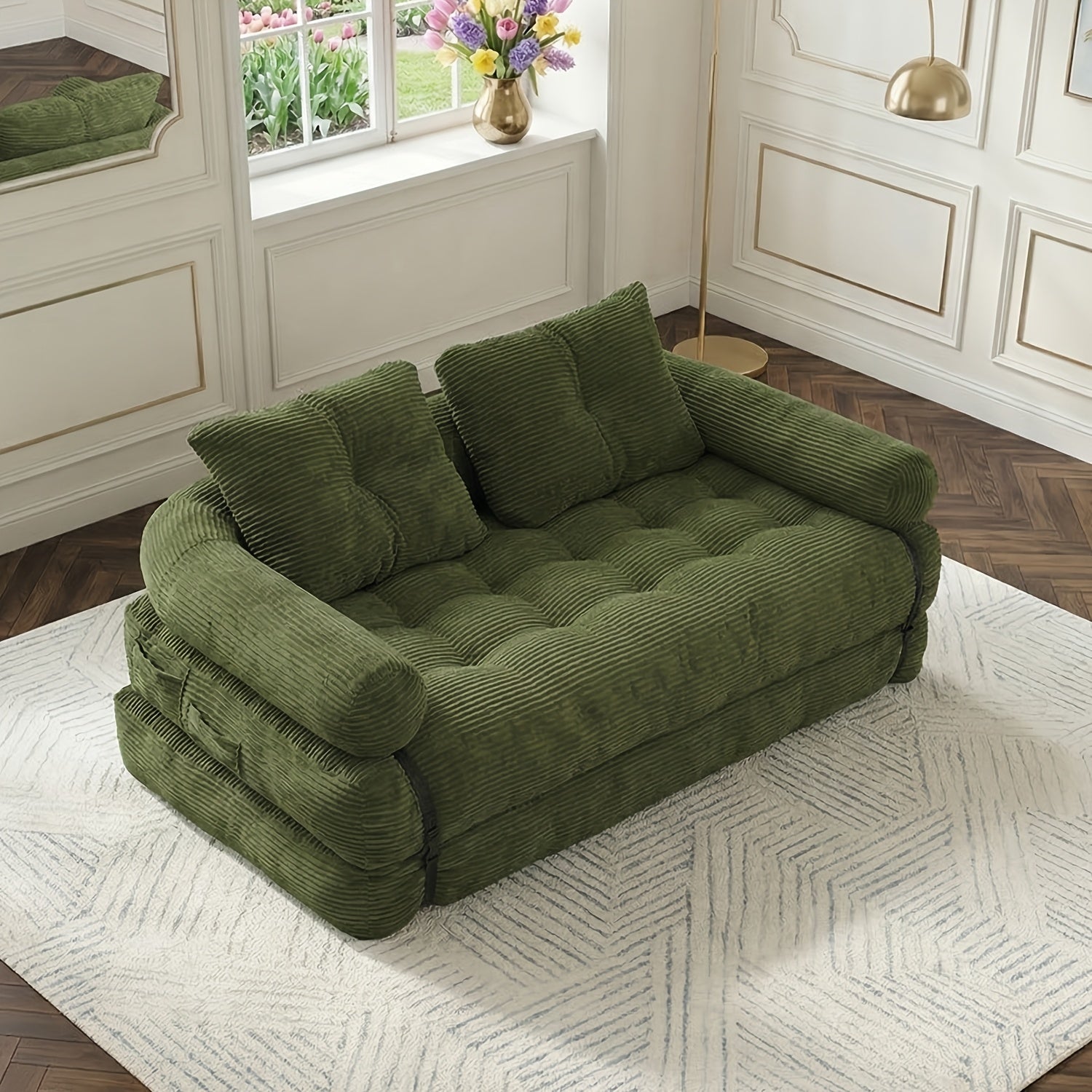 Modern Minimalist Loveseat, Stylish Sofa with High Density Foam, No Assembly, High Elasticity, Ideal for Home Decor, Living Room & Bedroom Furniture