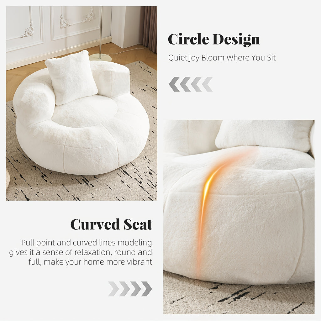 Giant Bean Bag Chair, Oversized Bean Bag Sofa with Armrests, Cozy Reading Chair Filled with High-Density Foam, Ultra Soft Fluffy Bean Bag Chair for Living Room, Bedroom, Dorm, Adults & Family