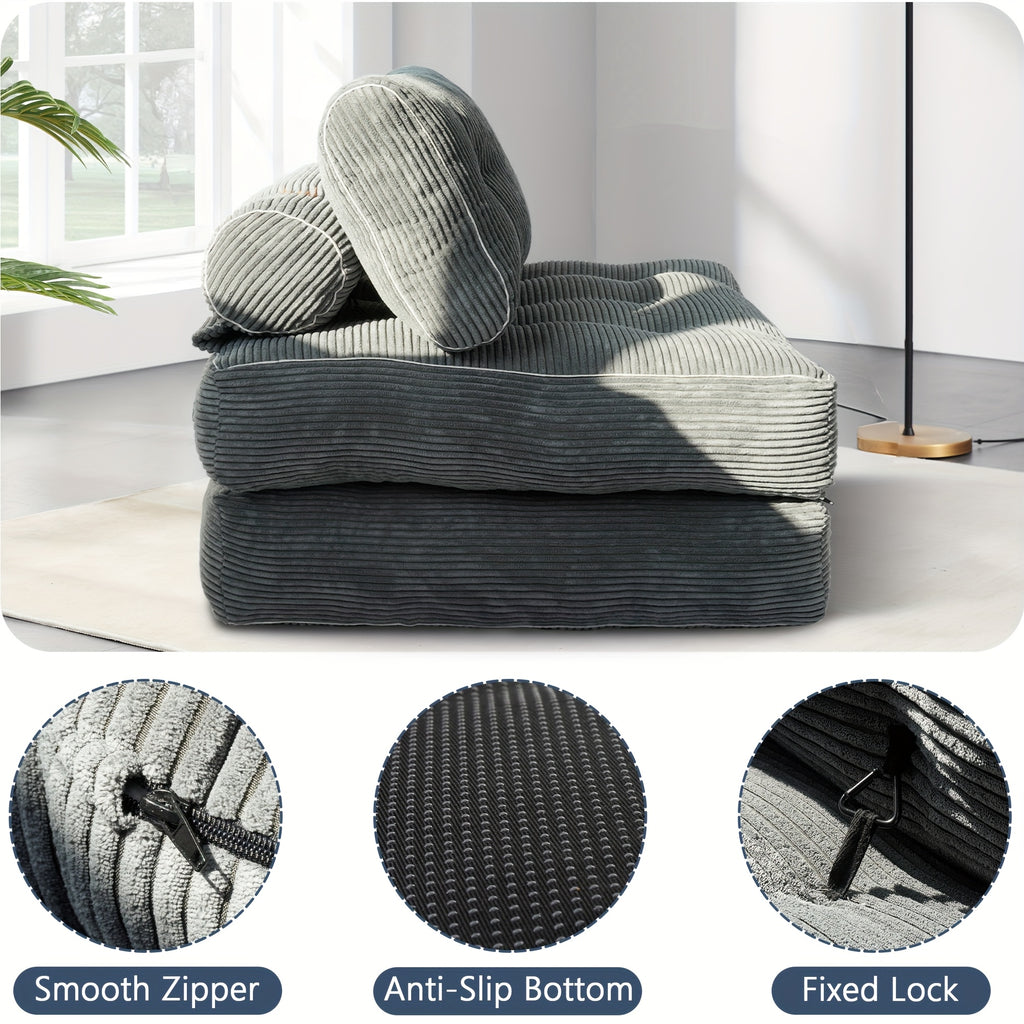 Folding Sofa Bed, Convertible Sleeper Chair for Adults, Folding Sofa Bed Foam Filling Couch with Pillow, Sleeper Chairs Single Size Floor Mattress