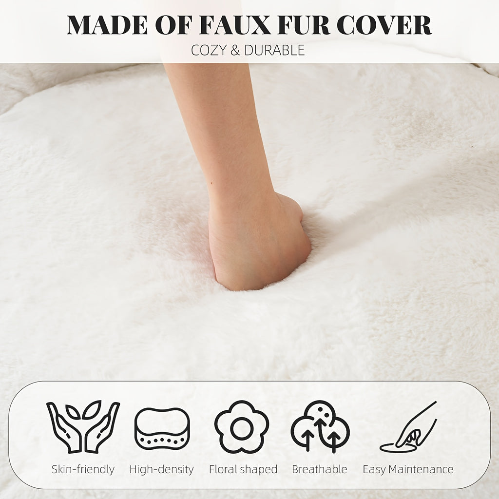 Giant Bean Bag Chair, Oversized Bean Bag Sofa with Armrests, Cozy Reading Chair Filled with High-Density Foam, Ultra Soft Fluffy Bean Bag Chair for Living Room, Bedroom, Dorm, Adults & Family