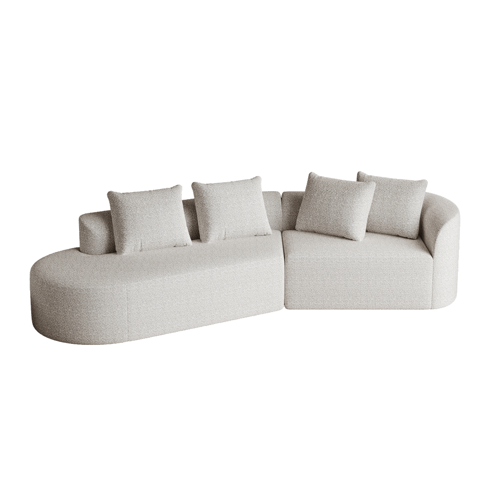 Modern Chenille Sectional Sofa - Oversized 112-Inch Curved Cloud Couch with 4-Seating, Extra-Wide & Deep Seat, Foam-Padded, Easy Assembly (Some steps), Modular Design Suitable for Living Room, Bedroom - No Wood Frame, Assembly Recommended