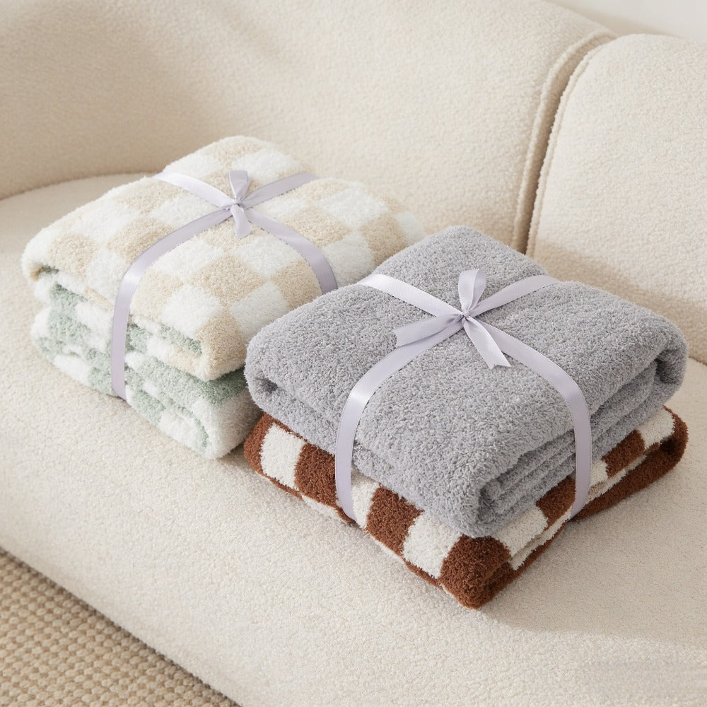 Wervity Thickened Plaid Flannel Blanket, 2-Sided Soft Reversible Throw for Adults, Multi-Use for Nap Office Camping Travel, Cozy Couch Sofa Pet Blanket, All Season Gift for Women Men