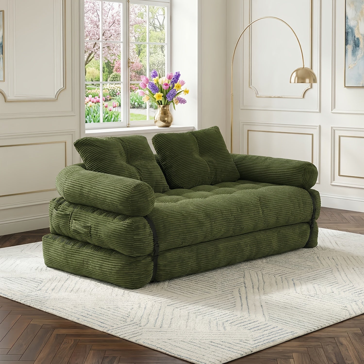 Modern Minimalist Loveseat, Stylish Sofa with High Density Foam, No Assembly, High Elasticity, Ideal for Home Decor, Living Room & Bedroom Furniture