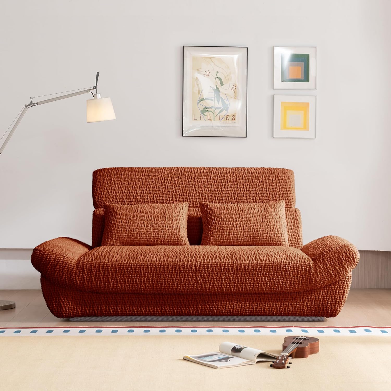 79.5'' Loveseat Sofa, Ultra-High Backrest Design, 2 Seater Boneless Sofa, Comfy Upholstered Sofa Couch, Modern Leisure Living Room Sofa