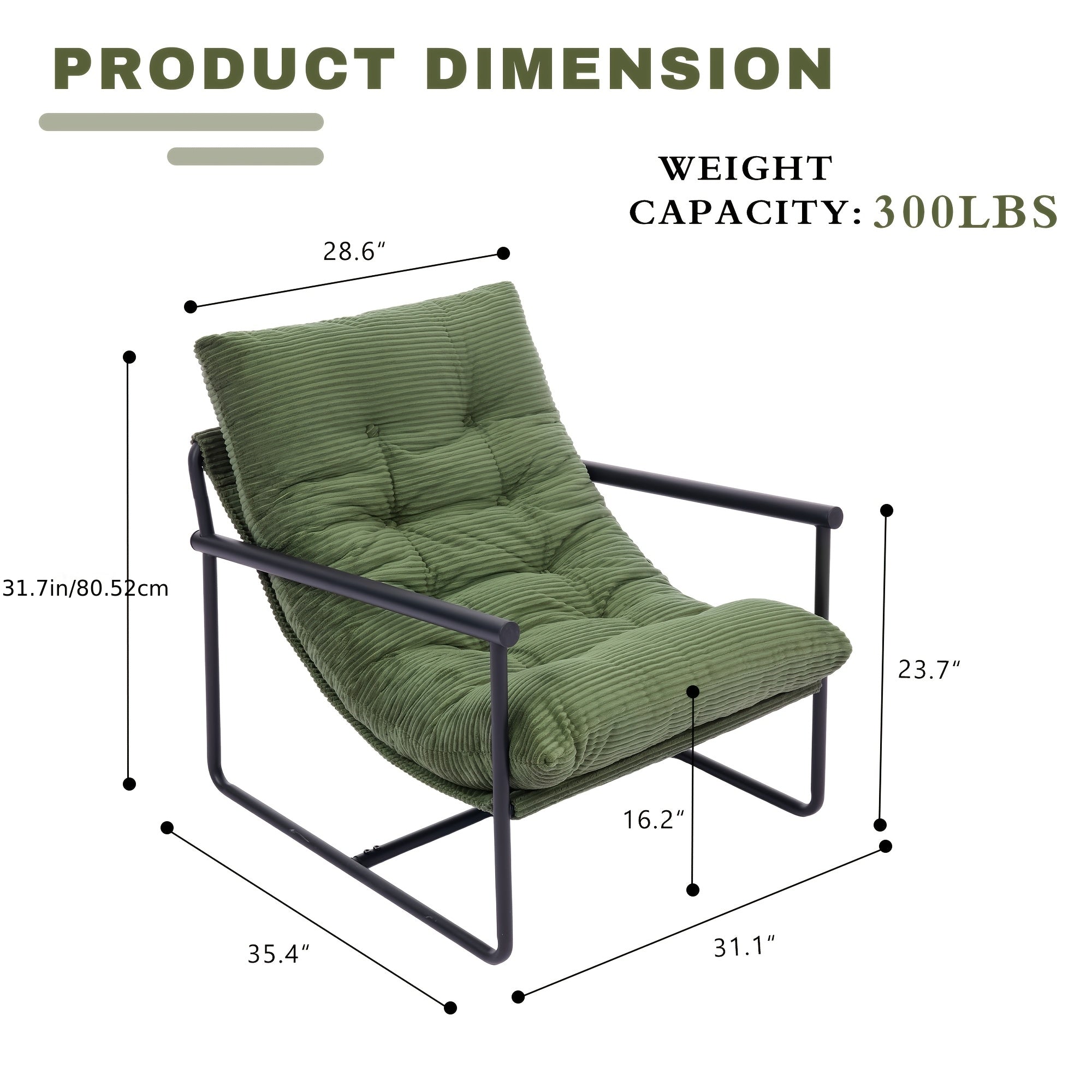 Corduroy Accent Chair, Modern Upholstered Lounge Chair With Sturdy Metal Frame, Comfy Tufted Single Sofa Chair With Multiple Color Options For Living Room Bedroom