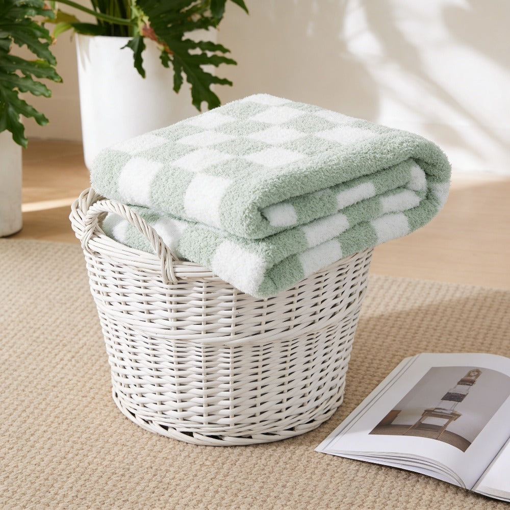 Wervity Thickened Plaid Flannel Blanket, 2-Sided Soft Reversible Throw for Adults, Multi-Use for Nap Office Camping Travel, Cozy Couch Sofa Pet Blanket, All Season Gift for Women Men