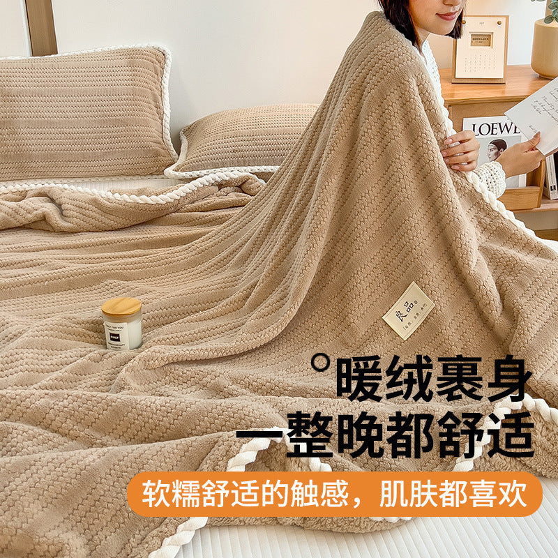 Thick Coral Fleece Blanket for Winter, Suitable for Office Naps, As a Shawl, on The Sofa, Or for The Bed