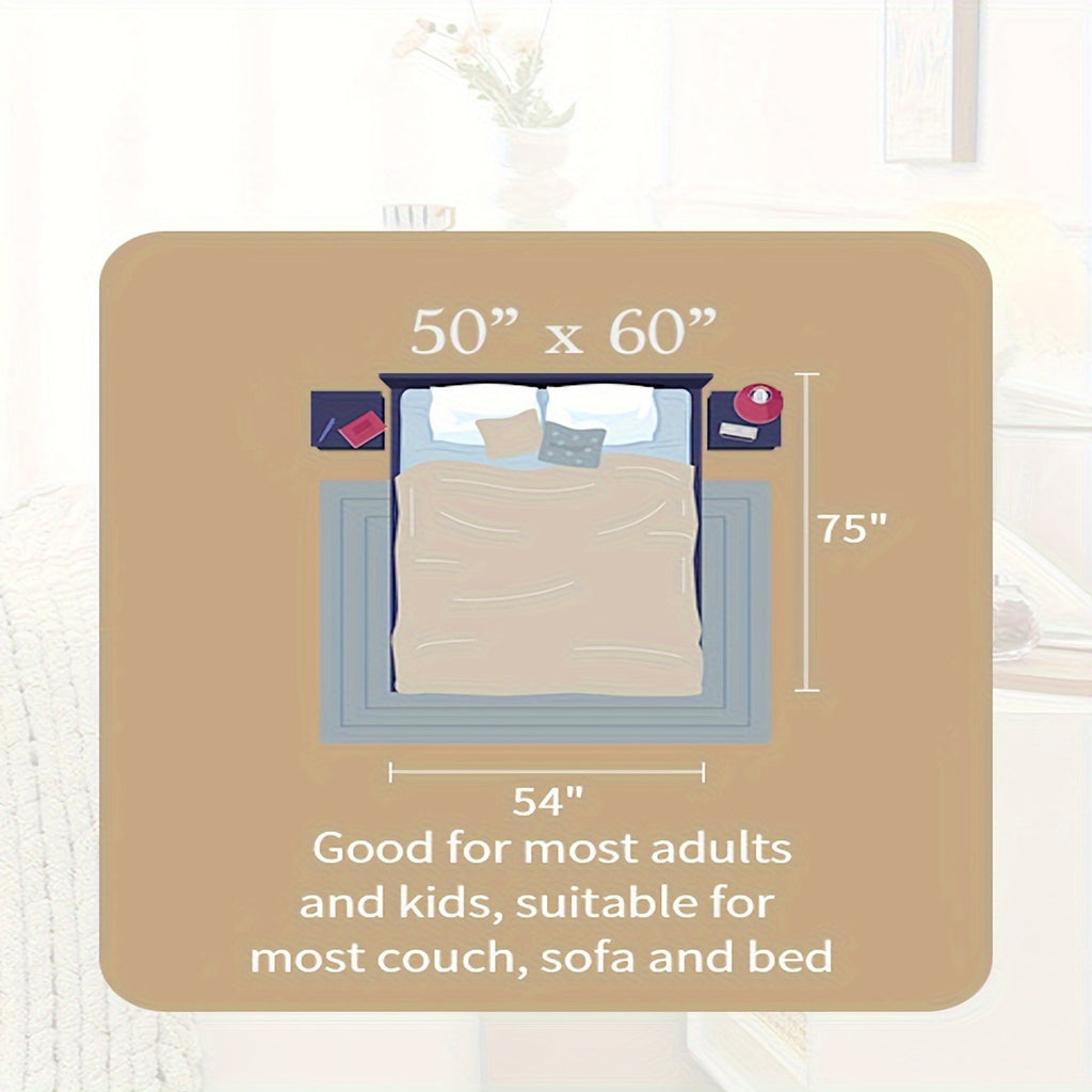 Chunky Blanket Throw, 100% Hand Chenille Throw Blanket for Sofa & Home Decor, Handmade Thick Cable Crochet Blanket