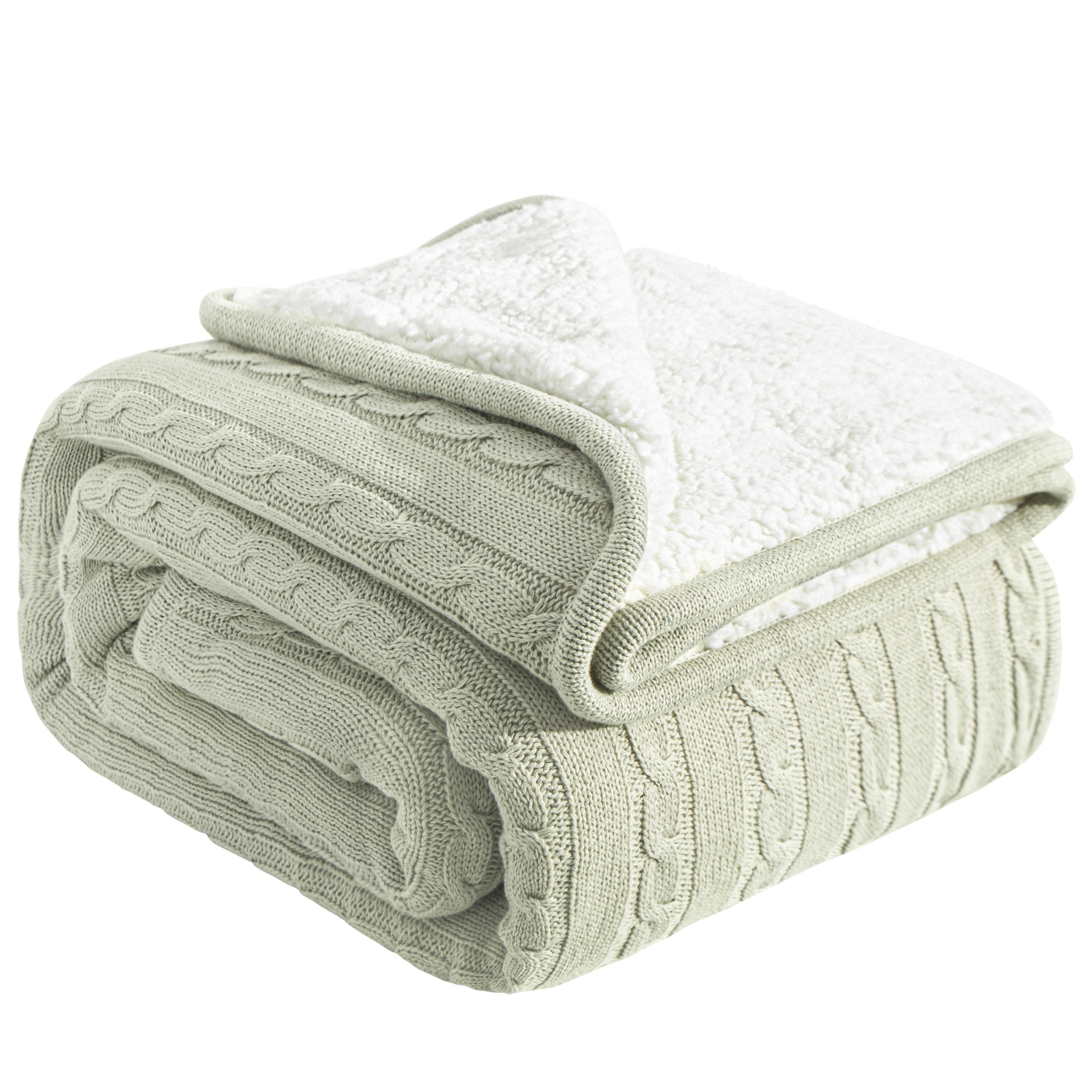 Ultra-Soft Thickened Cable Knit Throw Blanket - Multi-Purpose Warm Fleece Knitted Throw For Bed, Sofa, Travel & Air Conditioning - Skin-Friendly, Extra Cozy, Machine Washable, Comfortable Home Decor