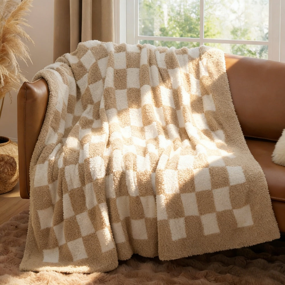 Wervity Thickened Plaid Flannel Blanket, 2-Sided Soft Reversible Throw for Adults, Multi-Use for Nap Office Camping Travel, Cozy Couch Sofa Pet Blanket, All Season Gift for Women Men