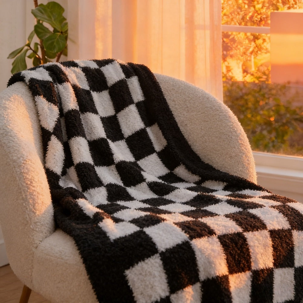 Wervity Thickened Plaid Flannel Blanket, 2-Sided Soft Reversible Throw for Adults, Multi-Use for Nap Office Camping Travel, Cozy Couch Sofa Pet Blanket, All Season Gift for Women Men