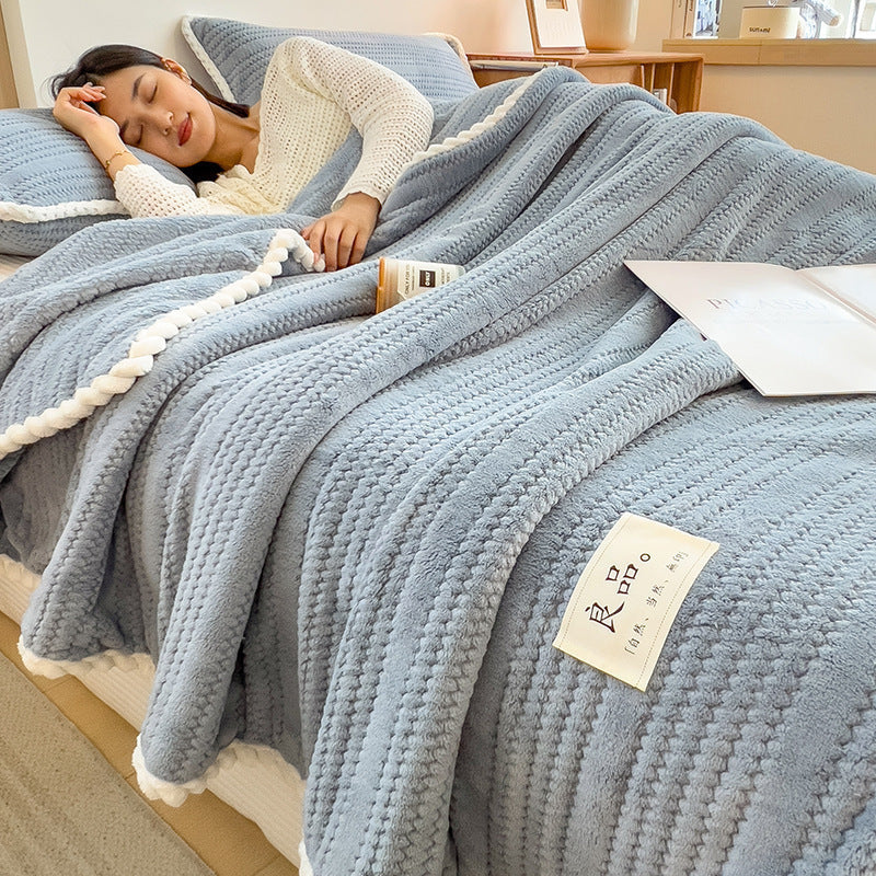 Thick Coral Fleece Blanket for Winter, Suitable for Office Naps, As a Shawl, on The Sofa, Or for The Bed