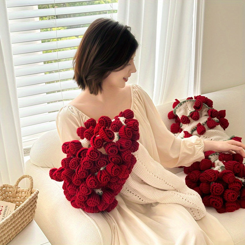 Single Piece Rose Design Blanket, Versatile All-Season Throw, Soft And Cozy Nap Blanket for Office Use, Lightweight And Portable Lap Blanket for Home, Sofa, And Living Room, Ideal Holiday Or Birthday Present for Women And Girlfriends