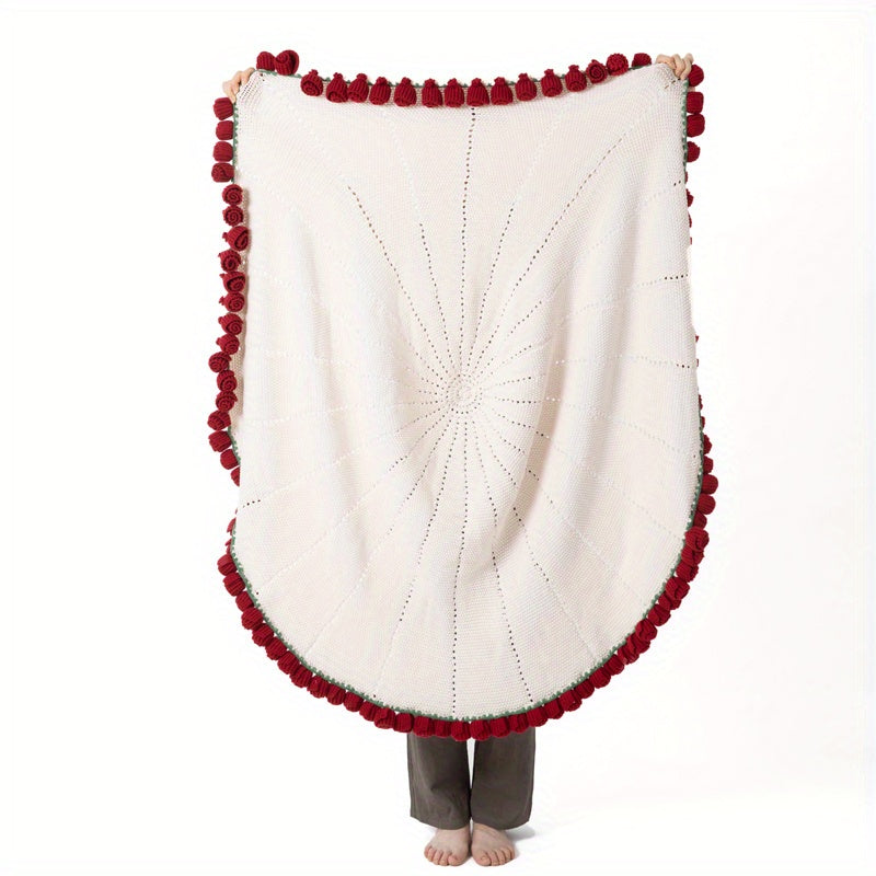 Single Piece Rose Design Blanket, Versatile All-Season Throw, Soft And Cozy Nap Blanket for Office Use, Lightweight And Portable Lap Blanket for Home, Sofa, And Living Room, Ideal Holiday Or Birthday Present for Women And Girlfriends