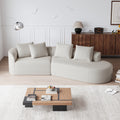 Modern Chenille Sectional Sofa - Oversized 112-Inch Curved Cloud Couch with 4-Seating, Extra-Wide & Deep Seat, Foam-Padded, Easy Assembly (Some steps), Modular Design Suitable for Living Room, Bedroom - No Wood Frame, Assembly Recommended